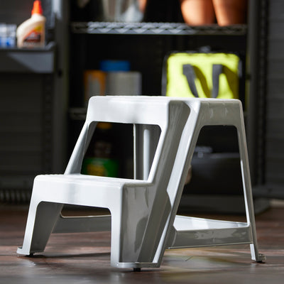 Gracious Living 2 Step Stool w/ Non Slip Feet, Holds Up to 300 Pounds (Open Box) - VMInnovations