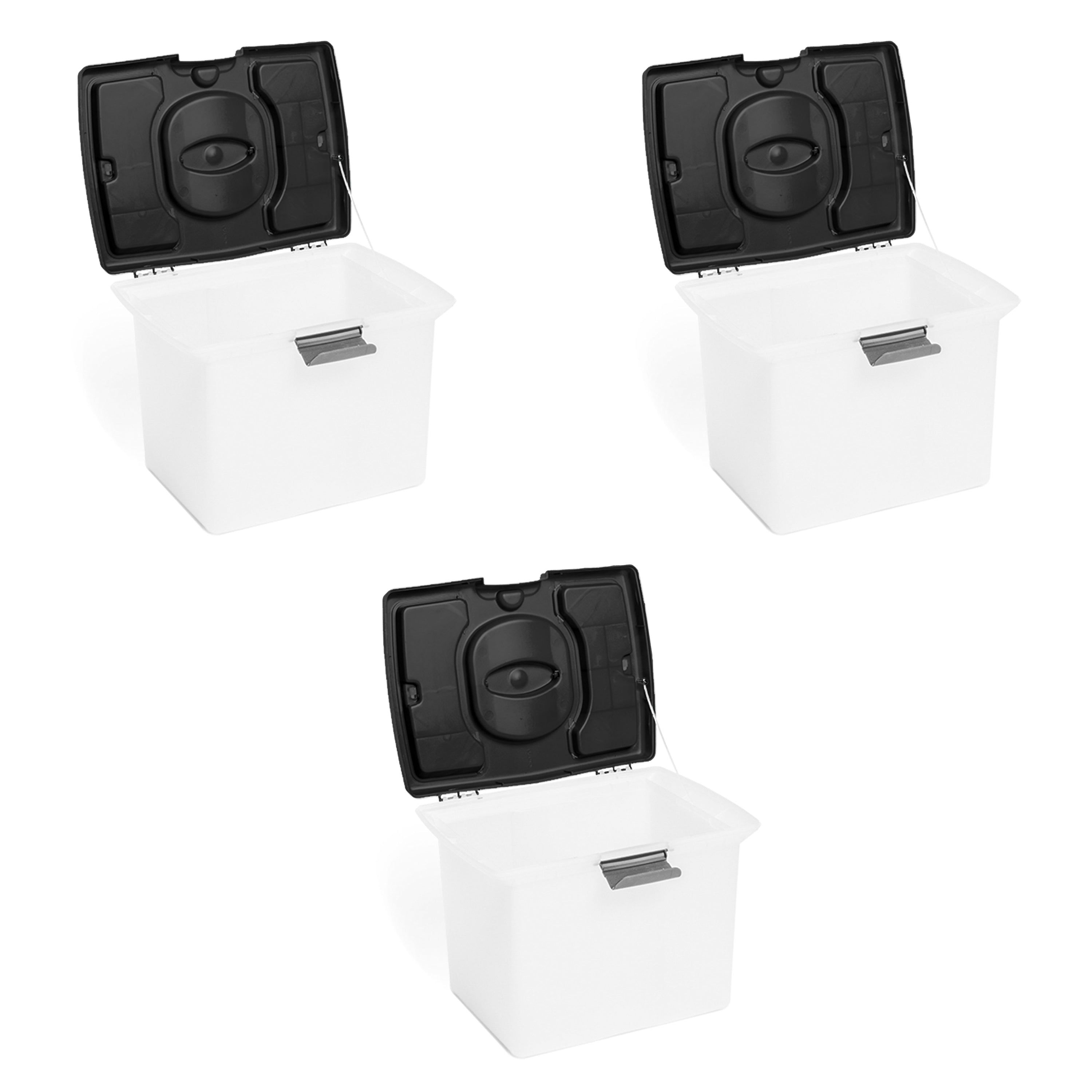 Gracious Living Stackable File Storage Caddy with Accessory Compartment (3 Pack) - VMInnovations