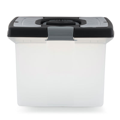Gracious Living Stackable Deluxe File Storage Caddy with Accessory Compartment