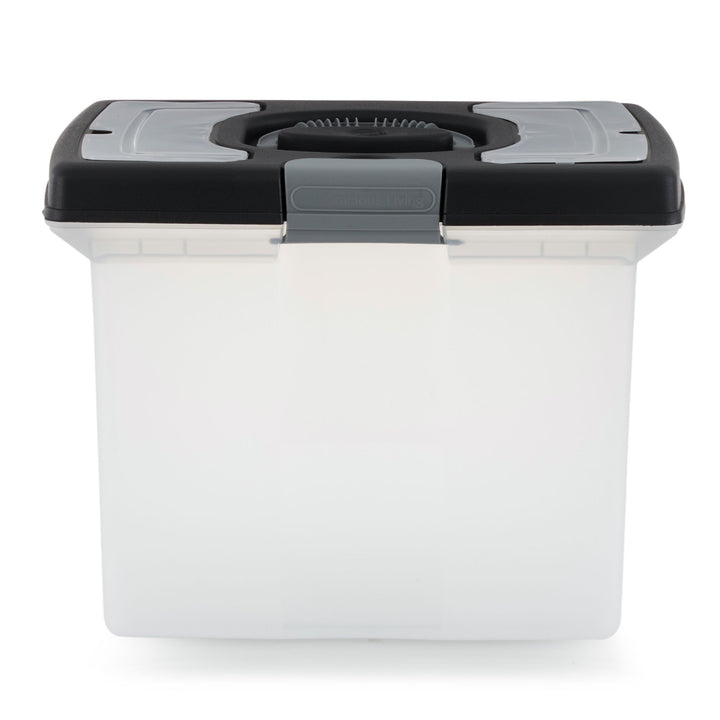 Gracious Living Stackable File Storage Caddy with Accessory Compartment (3 Pack) - VMInnovations