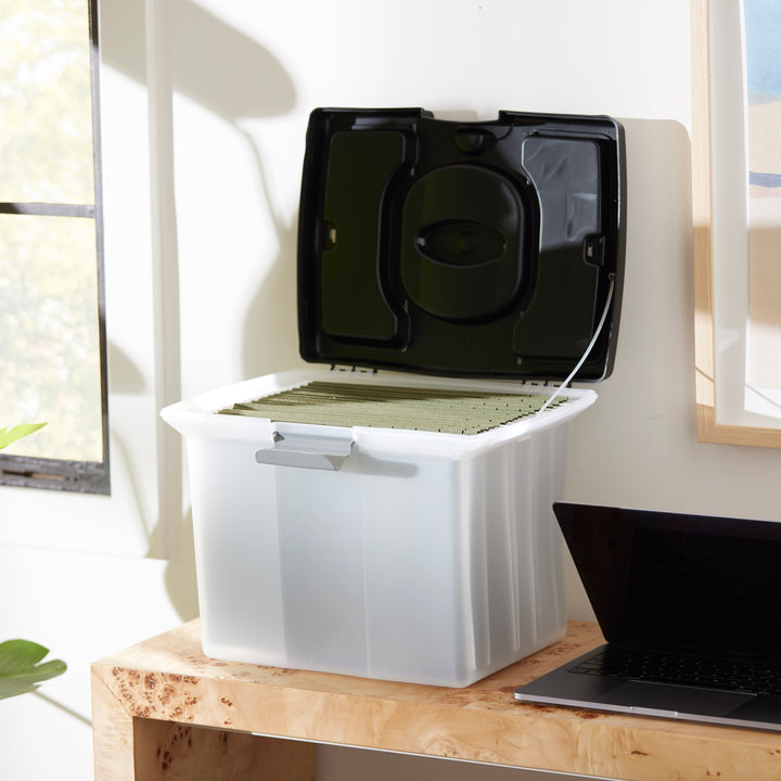 Gracious Living Stackable File Storage Caddy with Accessory Compartment (3 Pack) - VMInnovations