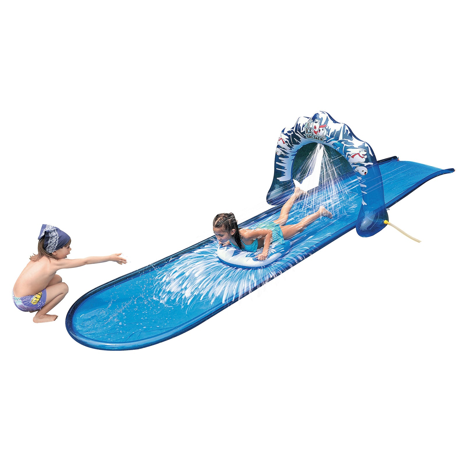 Jilong Slip and Slide Icebreaker Slide w/Racing Raft and Water Sprayer(Open Box) - VMInnovations
