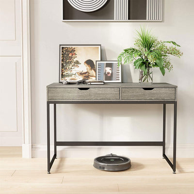 Bestier Office Computer Workstation Home Office Desk w/ 2 Drawers, Gray (Used) - VMInnovations