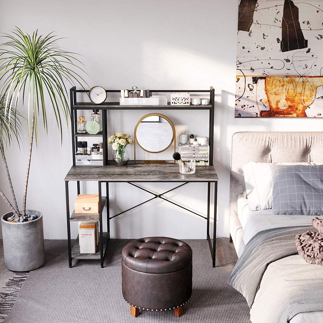 Nost & Host 47.2in Home Office Study Desk with 2 Tier Shelves, Gray (For Parts) - VMInnovations