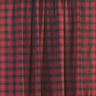 VHC Brands Cumberland Cotton Window Curtain Country Swag Set, Red (2) (Open Box)