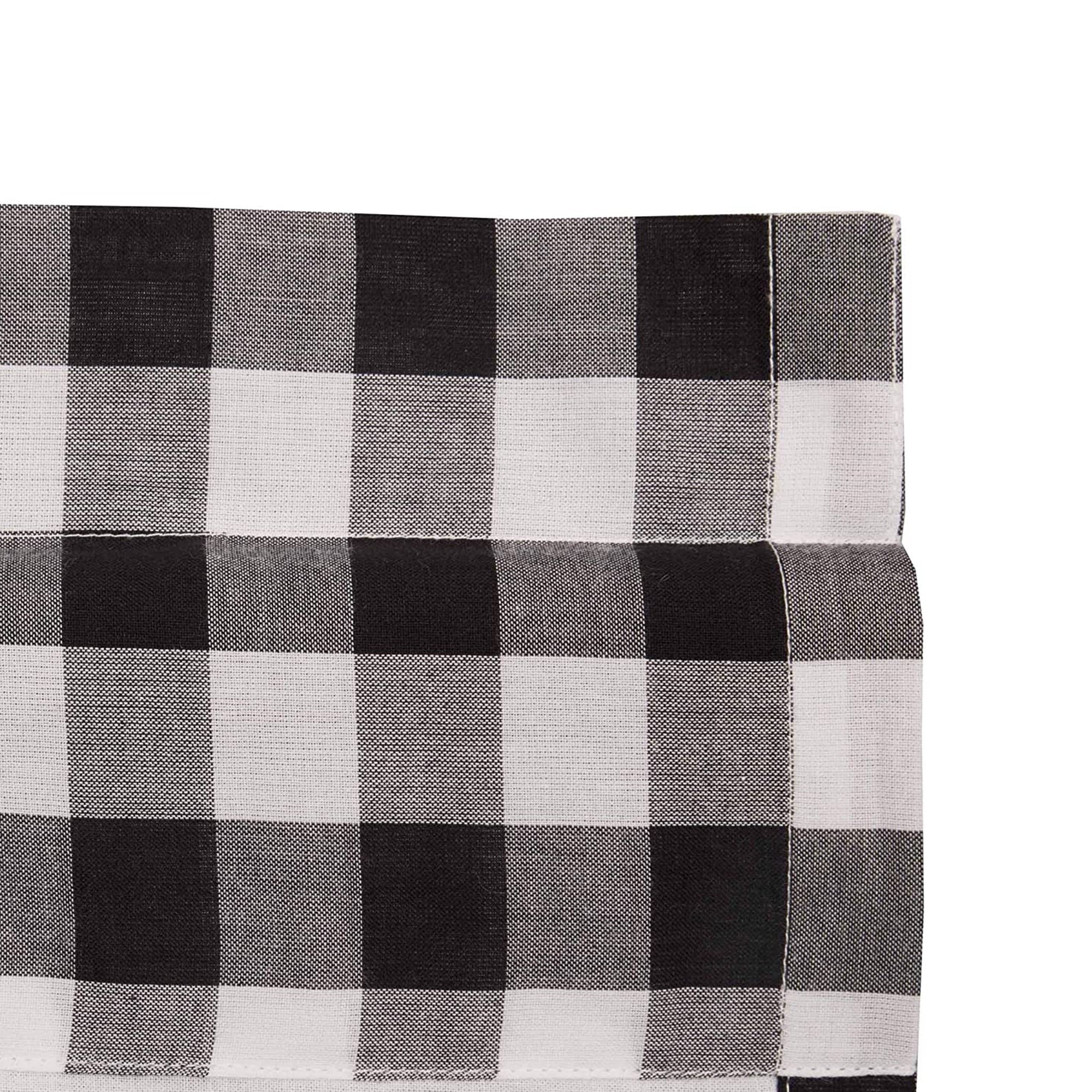 VHC Brands Window Curtain Annie Buffalo Check Set, Black (2 Panels) (Open Box) - VMInnovations