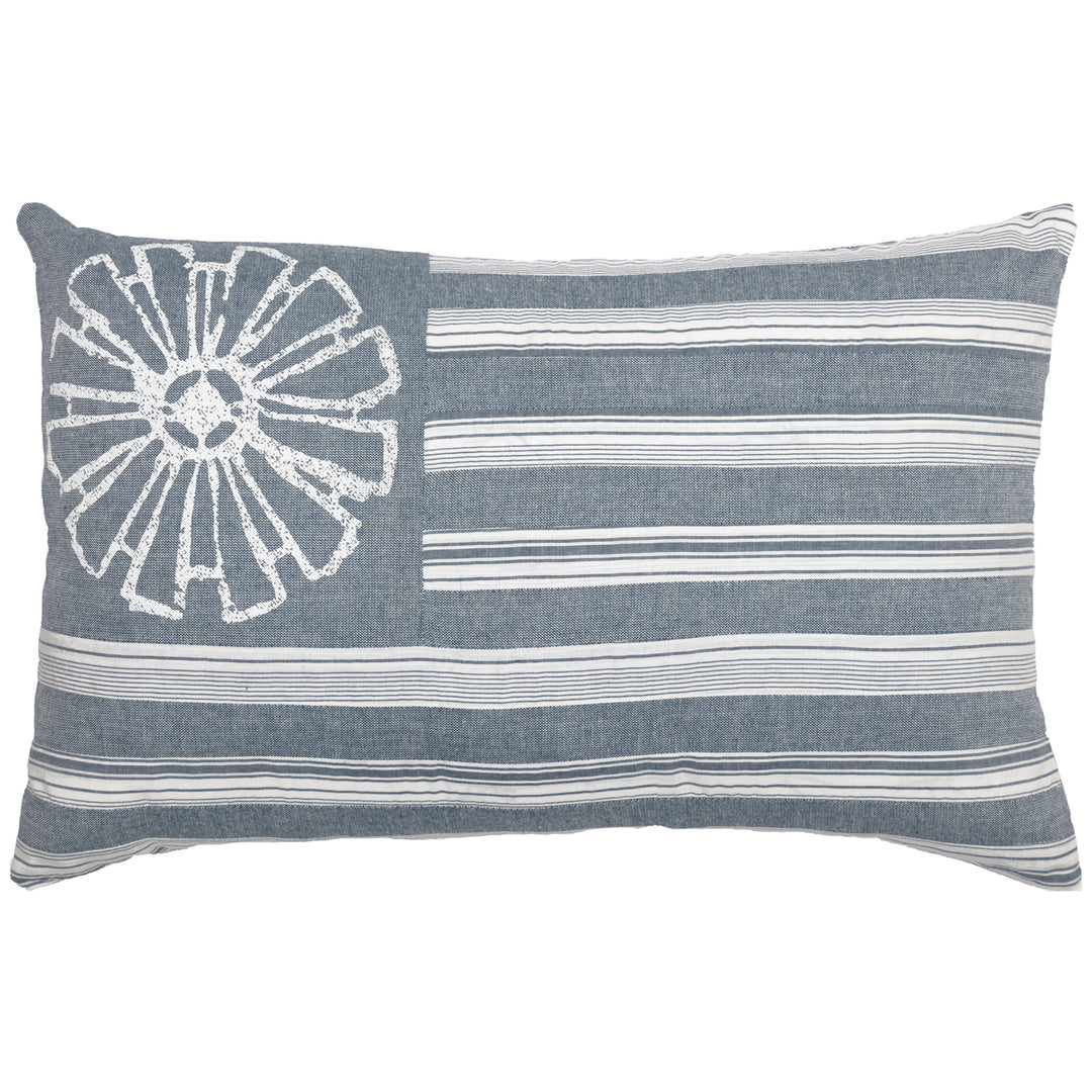 Sawyer Mill 14 x 22 Inch Rectangular Accent Throw Pillow, Flag, Blue (Open Box)