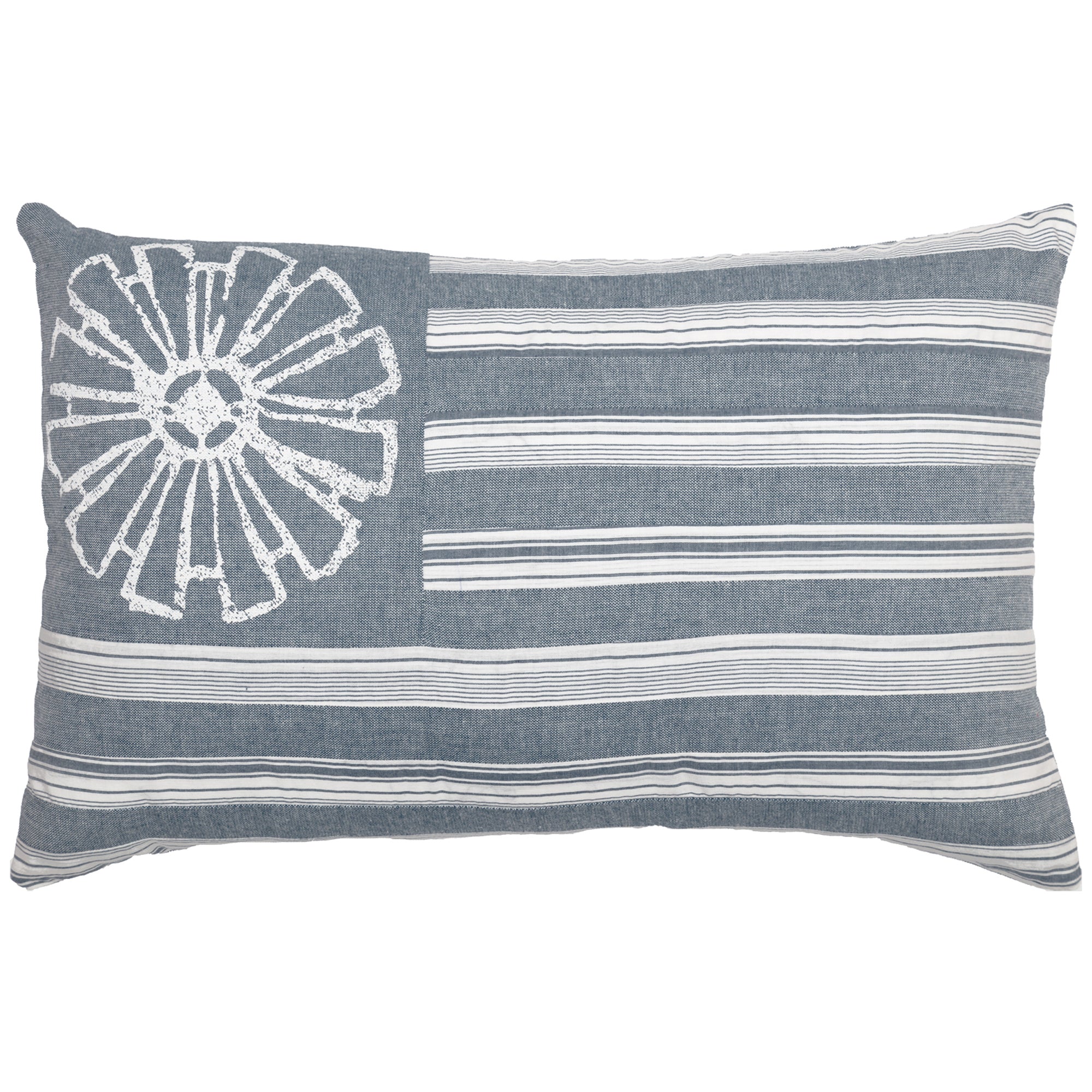 Sawyer Mill 14 x 22 Inch Rectangular Accent Throw Pillow, Flag, Blue (Open Box) - VMInnovations