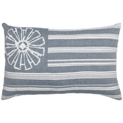 Sawyer Mill 14 x 22 Inch Rectangular Accent Throw Pillow, Flag, Blue (Open Box) - VMInnovations