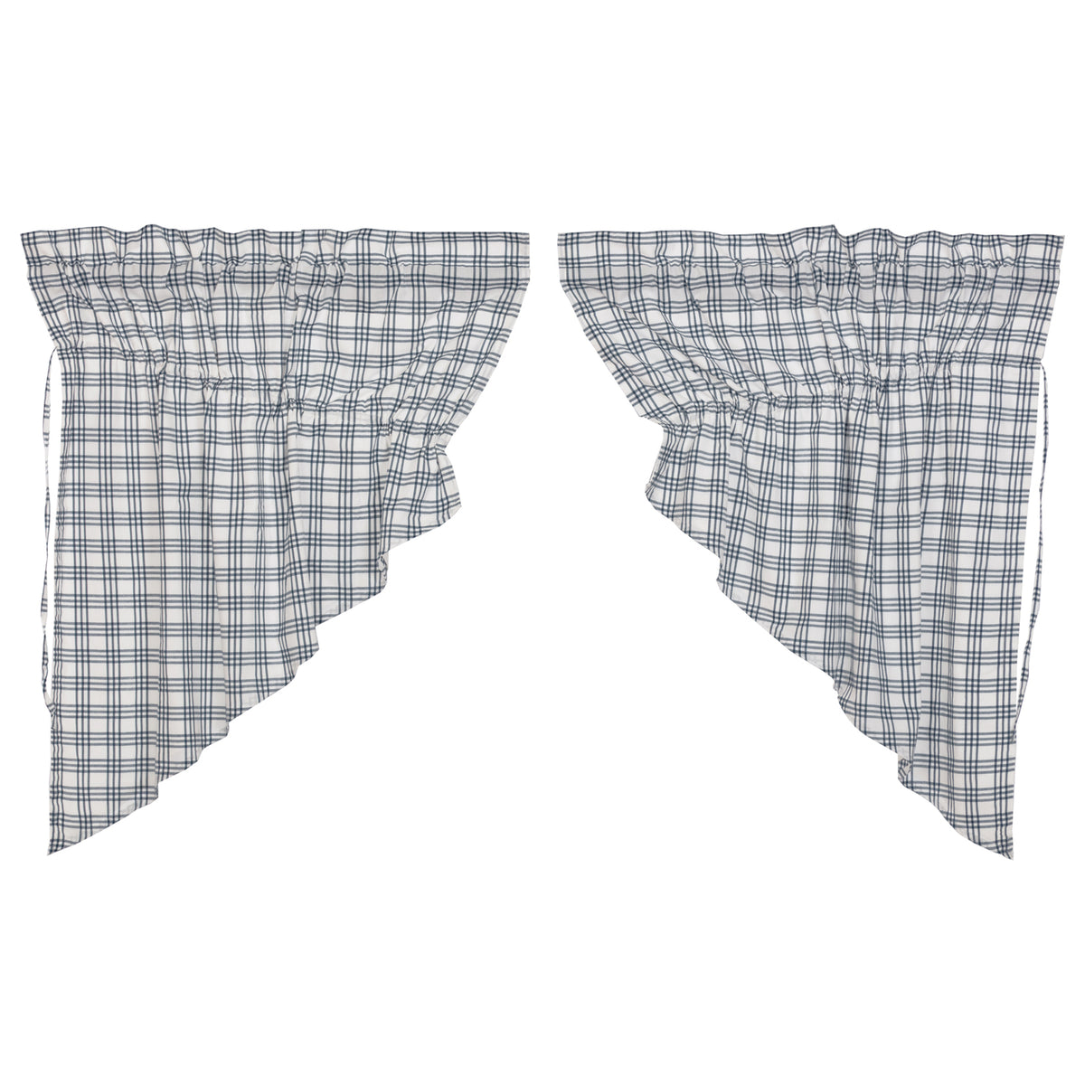 VHC Brands Sawyer Mill Plaid Window Curtain Prairie Swag Set (2) (Open Box)
