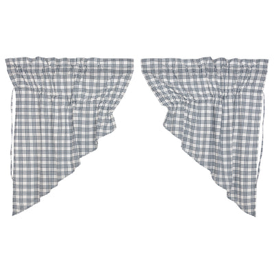 VHC Brands Sawyer Mill Plaid Window Curtain Prairie Swag Set (2) (Open Box)