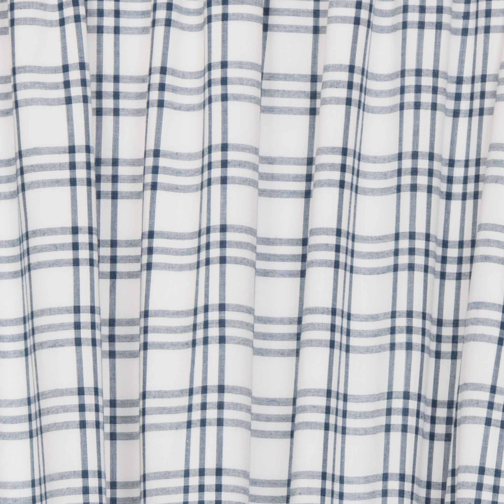 VHC Brands Sawyer Mill Plaid Window Curtain Prairie Swag Set, Blue (2 Panels)