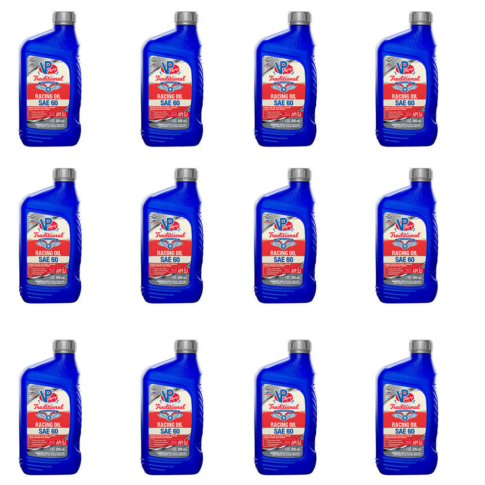 VP Racing Fuels 2687 Traditional Non Synthetic Racing Oil Quart SAE 60 (12 Pack)