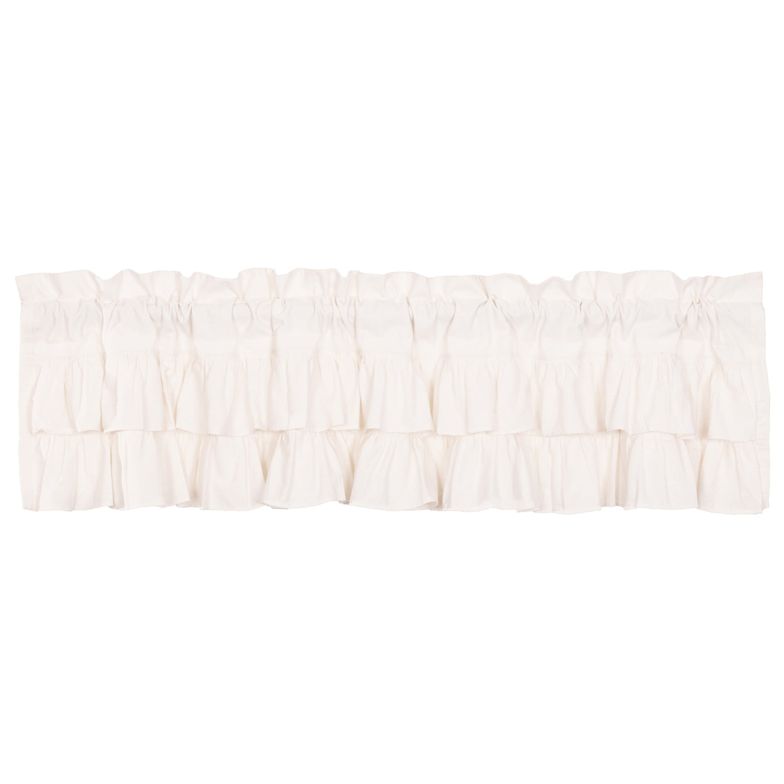 VHC Brands Simple Life 16 x 72 In Ruffled Valance Accent Curtain (Open Box) - VMInnovations