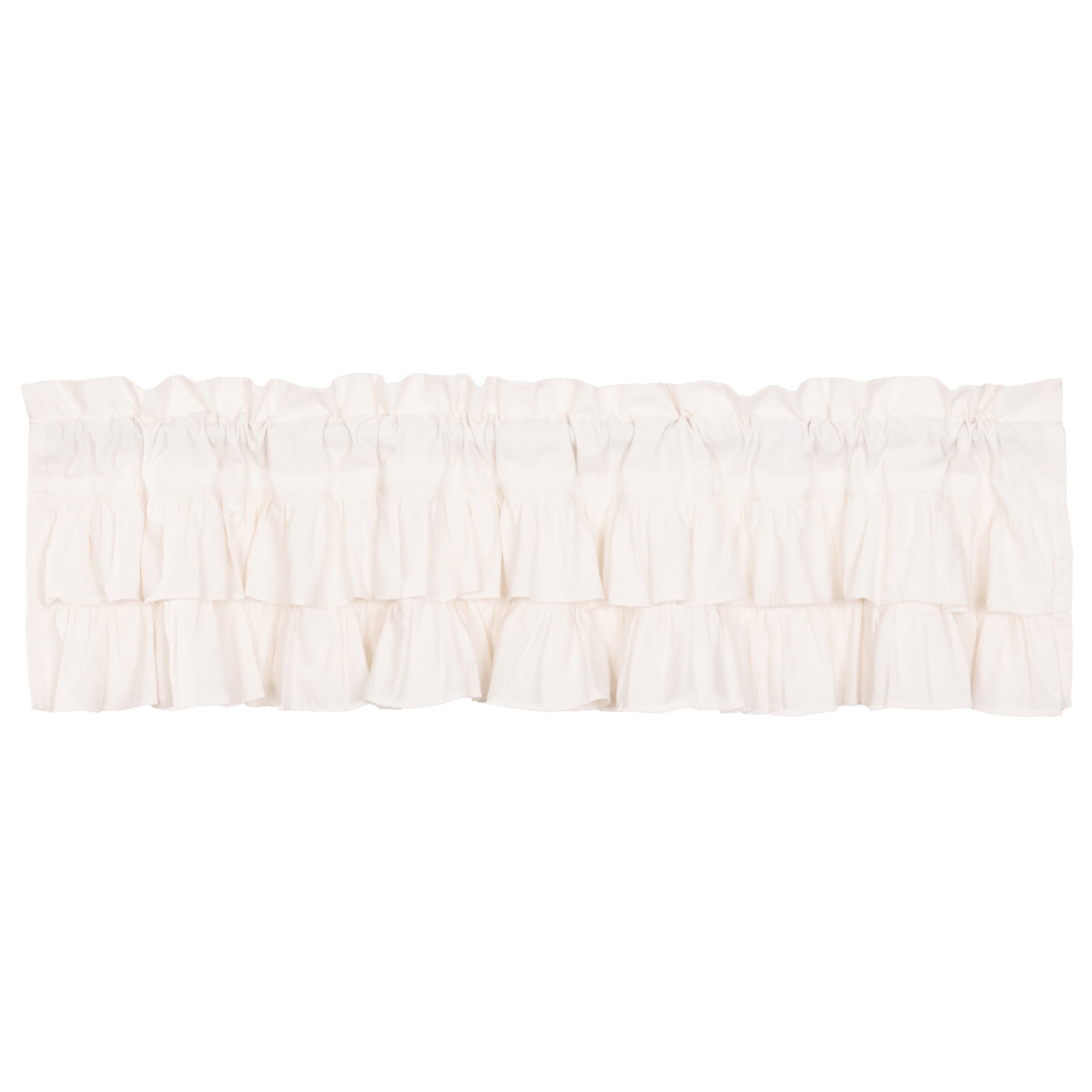 VHC Brands Simple Life 16 x 72 In Ruffled Valance Accent Curtain (Open Box) - VMInnovations