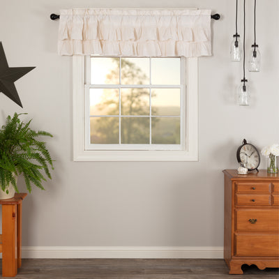 VHC Brands Simple Life 16 x 72 In Ruffled Valance Accent Curtain (Open Box) - VMInnovations