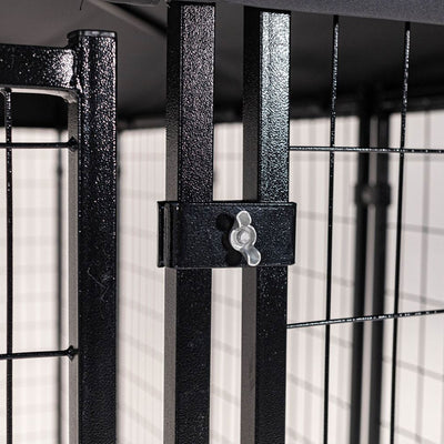 Lucky Dog STAY Series 4x8x6 Foot Steel Frame Villa Dog Kennel, Gray (For Parts) - VMInnovations