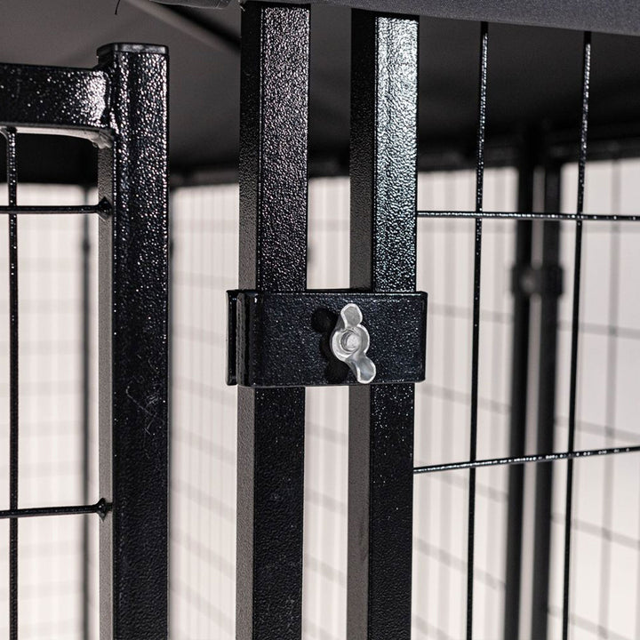 Lucky Dog STAY Series 4x8x6 Foot Steel Frame Villa Dog Kennel, Gray (For Parts) - VMInnovations