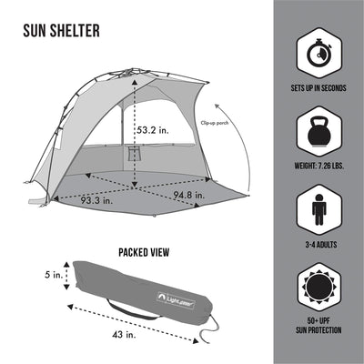 Lightspeed Outdoor Sun Shelter Open Tent with Porch, Mesh Windows, Glorious