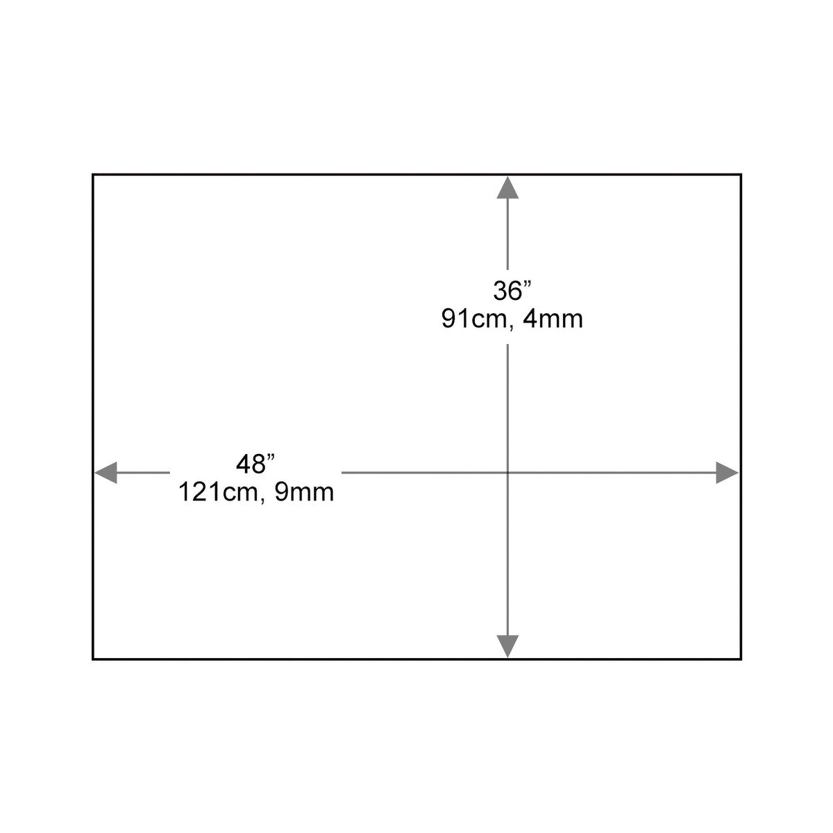 Dulles Glass 36 x 48 Inch Rectangular 1/4 Inch Thick Tempered Glass Table Top