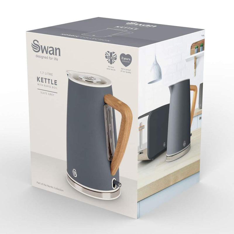 Swan 1.7L Stainless Steel Nordic Style Cordless Rapid Boil Kettle (Open Box)