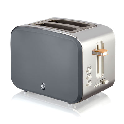 Salton Swan Nordic Toaster 2 Slice w/ 6 Power Settings & Crumb Tray (Used) - VMInnovations