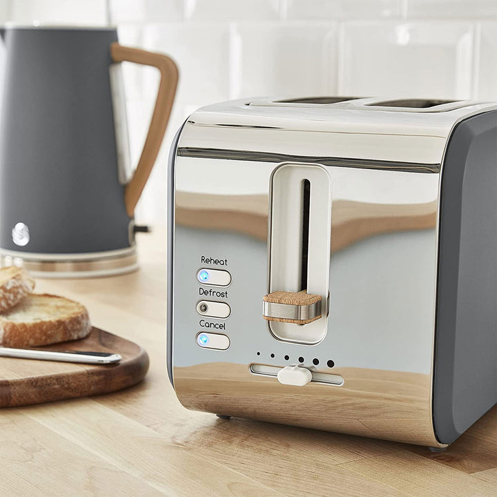 Salton Swan Nordic Toaster 2 Slice w/ 6 Power Settings & Crumb Tray (Open Box)