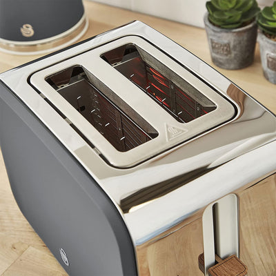 Salton Swan Nordic Toaster 2 Slice w/ 6 Power Settings & Crumb Tray (Open Box)