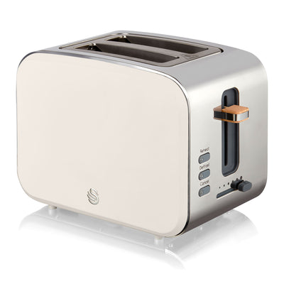 Salton Swan Nordic Toaster 2 Slice w/6 Power Settings & Crumb Tray (Open Box) - VMInnovations