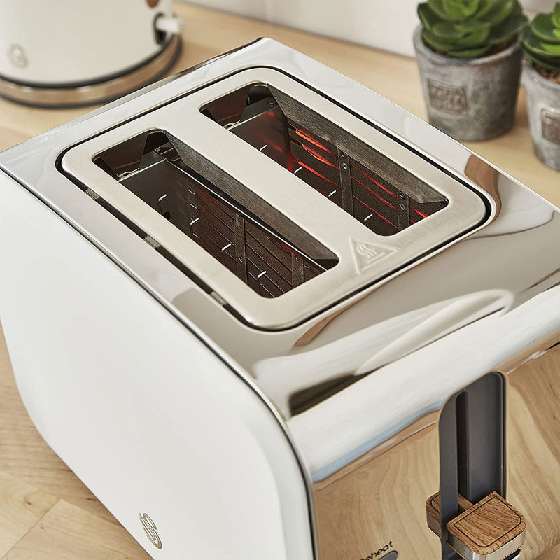 Salton Swan Nordic Toaster 2 Slice w/6 Power Settings & Crumb Tray (Open Box)