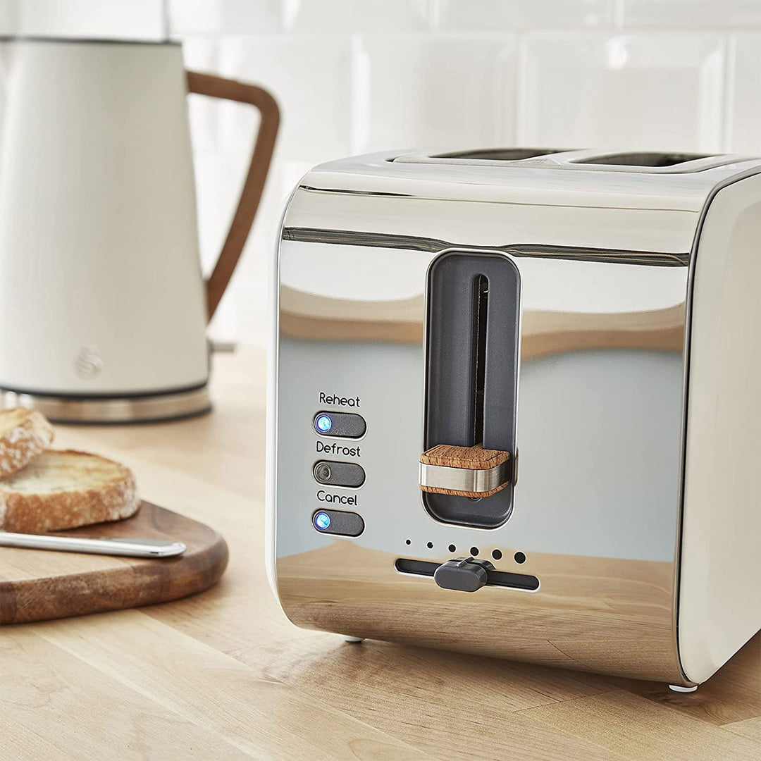 Salton Swan Nordic Toaster 2 Slice w/6 Power Settings & Crumb Tray (Open Box) - VMInnovations