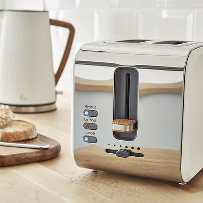 Salton Swan Nordic Toaster 2 Slice w/6 Power Settings & Crumb Tray (Open Box)