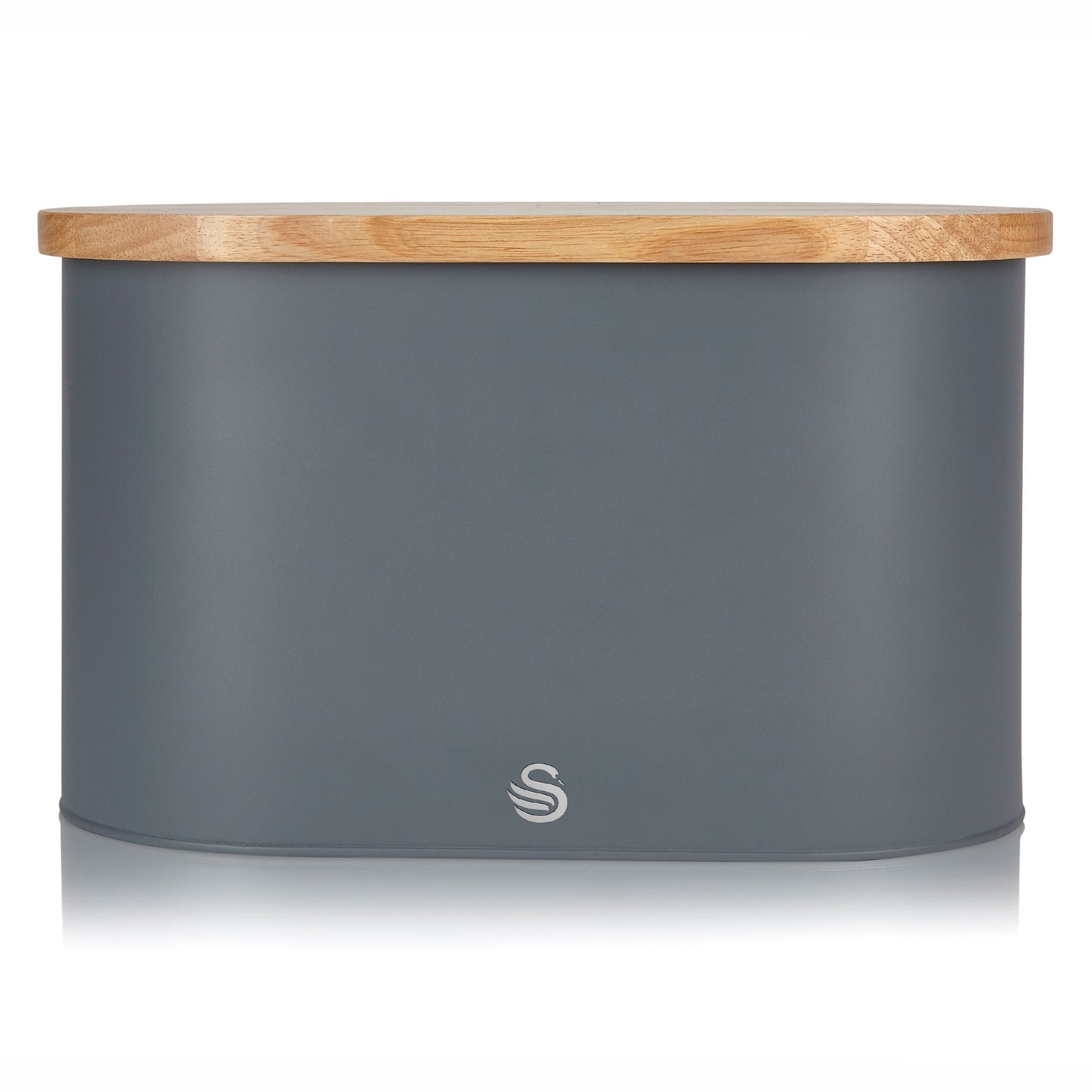 Salton Kitchen Nordic Steel Bread Bin w/ Cutting Board Lid, Slate Gray(Open Box) - VMInnovations