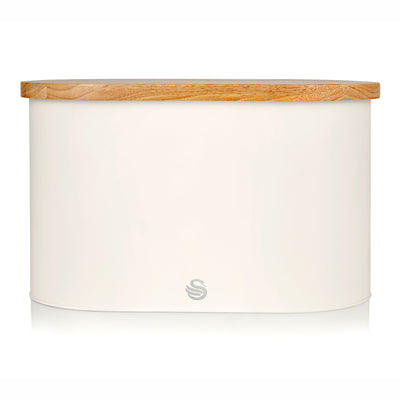 Salton Swan Kitchen Nordic Steel Bread Bin with Cutting Board Lid (Open Box) - VMInnovations