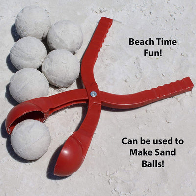 Paricon Outdoor Winter Snowball Maker Kids Children Toy Sand Mold, Red (2 Pack)