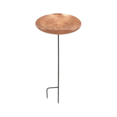 Achla Designs 14 Inch Copper Plated Stainless Steel Birdbath with 36 Inch Stake - VMInnovations