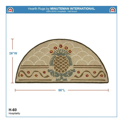 Minuteman International Half Round Hospitality Wool Fireplace Hearth Rug (Used) - VMInnovations