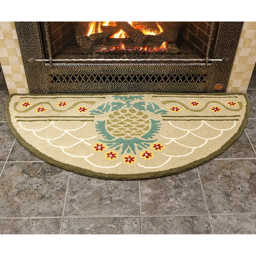 Minuteman International Half Round Hospitality Wool Fireplace Hearth Rug (Used) - VMInnovations