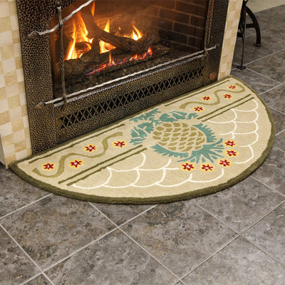 Minuteman International Half Round Hospitality Wool Fireplace Hearth Rug (Used) - VMInnovations