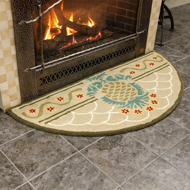 Minuteman International Half Round Hospitality Wool Fireplace Hearth Rug (Used) - VMInnovations