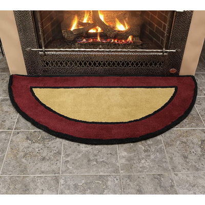 Minuteman International H-66 Half Round Contemporary Wool Fireplace Hearth Rug