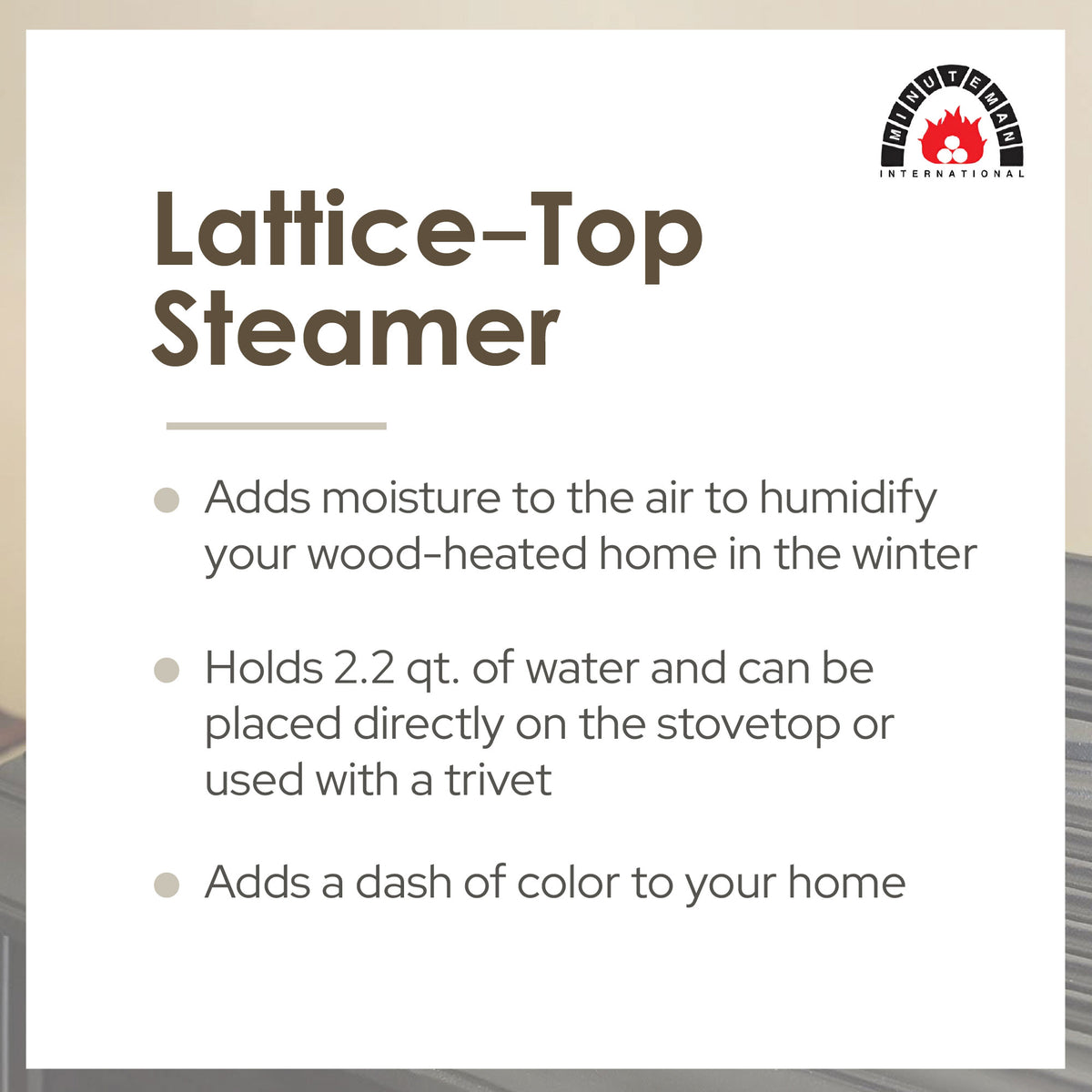 Minuteman International T-50-BL Cast Iron Wood Stove Lattice Top Steamer, Blue