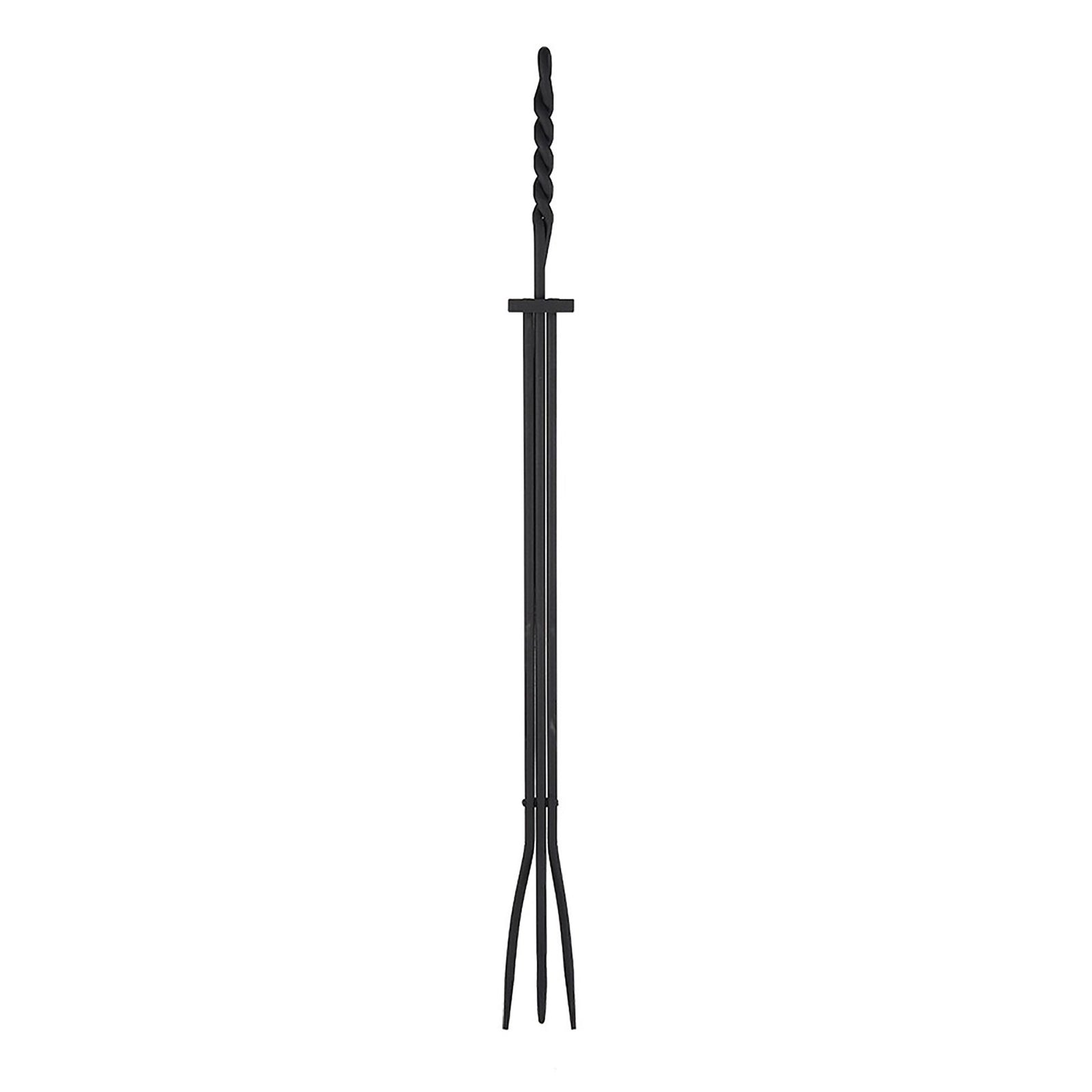Minuteman International Iron Rope Handle Long Fireplace Tongs Single Tool, Black - VMInnovations