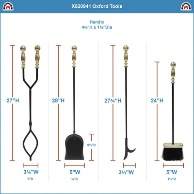 Minuteman International Oxford 5 Piece Fireplace Toolset (Open Box)