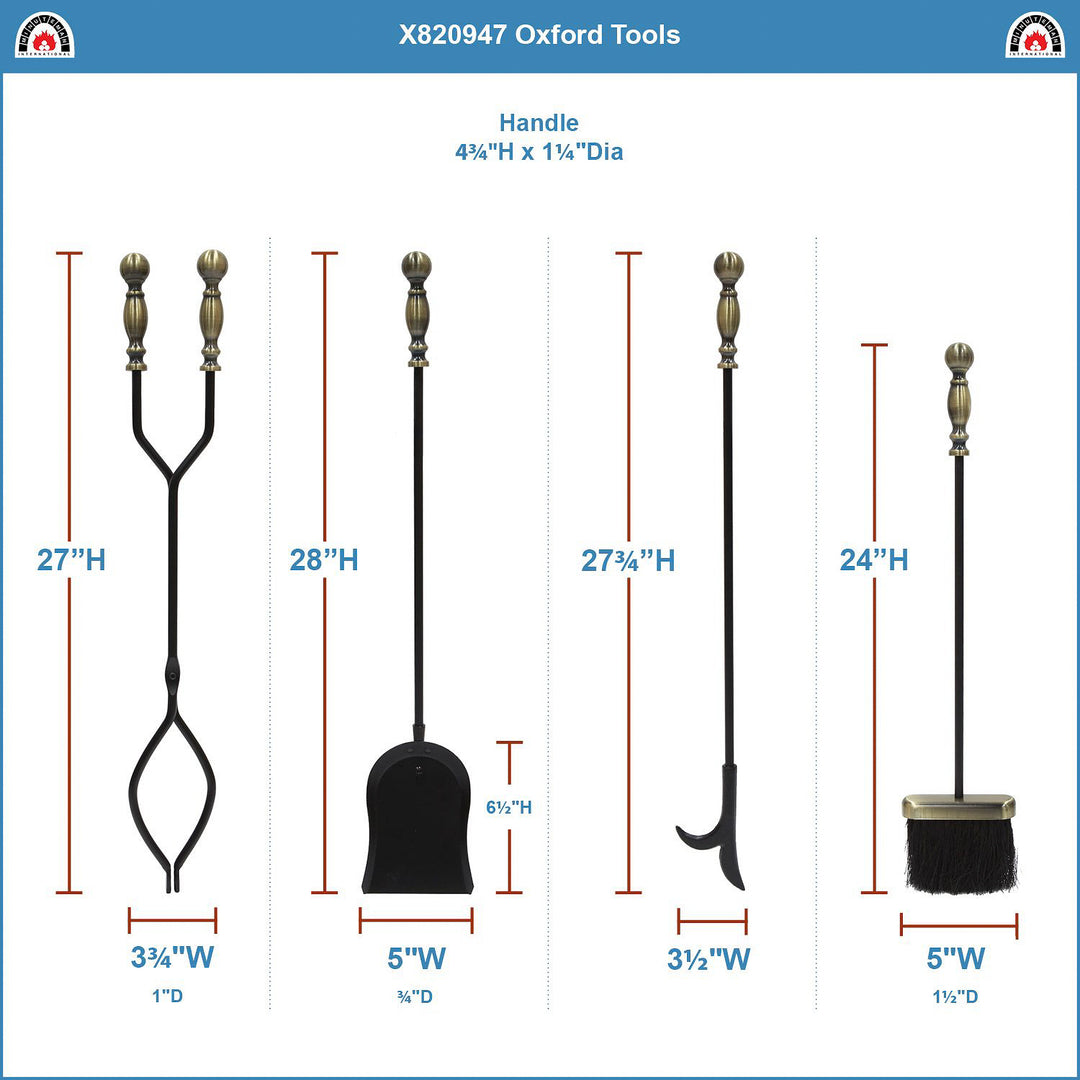 Minuteman International Oxford 5 Piece Fireplace Toolset (For Parts)