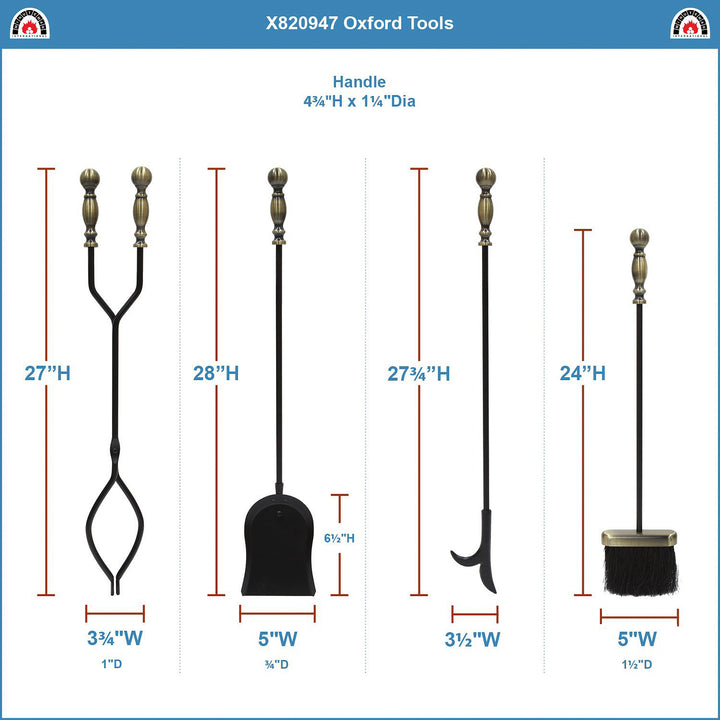 Minuteman International Oxford 5 Piece Fireplace Toolset (For Parts)