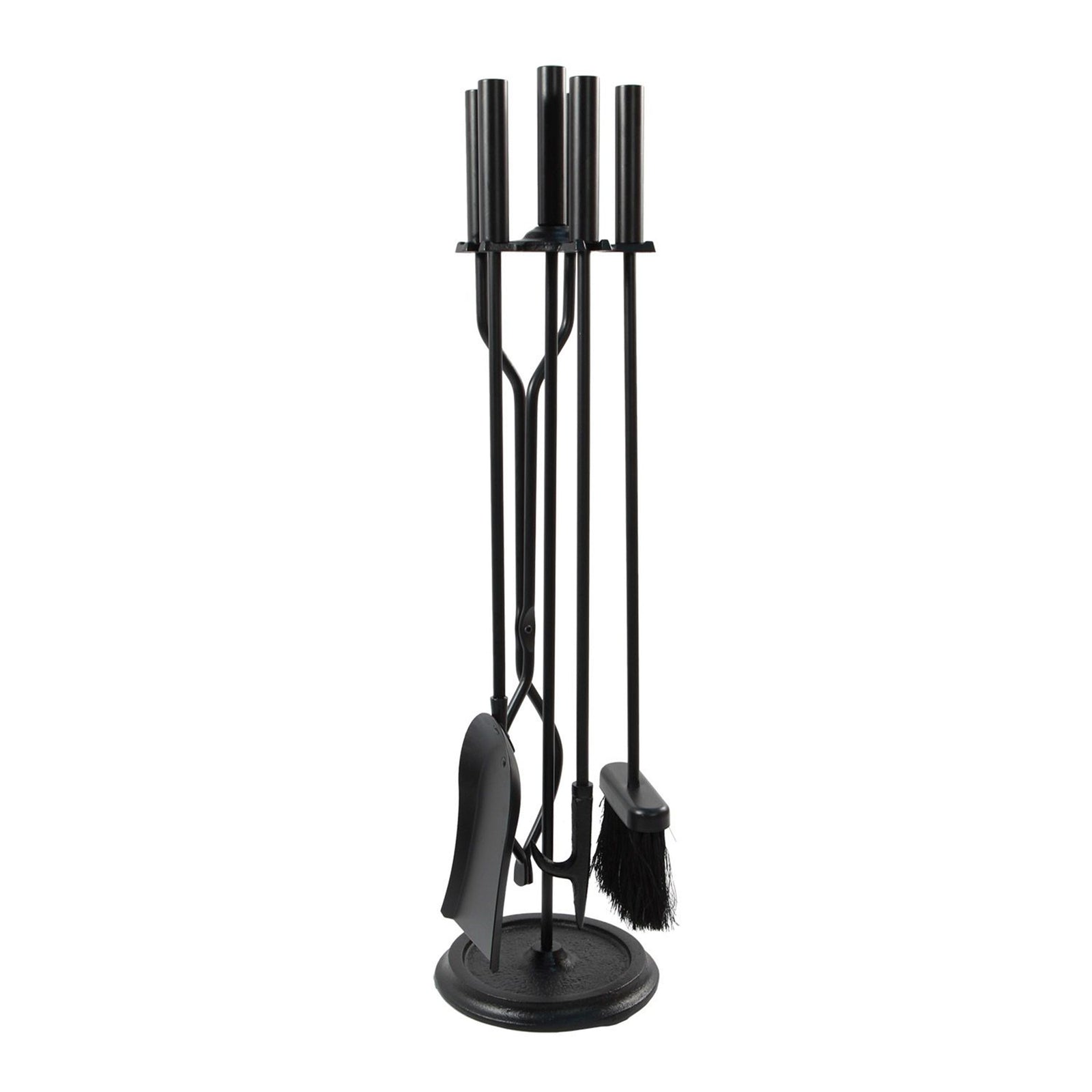 Minuteman International 5 Piece Iron Fireplace Tool Set w/Base Black (For Parts) - VMInnovations