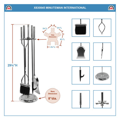Minuteman International Neoclassic 5 Piece Fireplace Tool Set (Open Box)