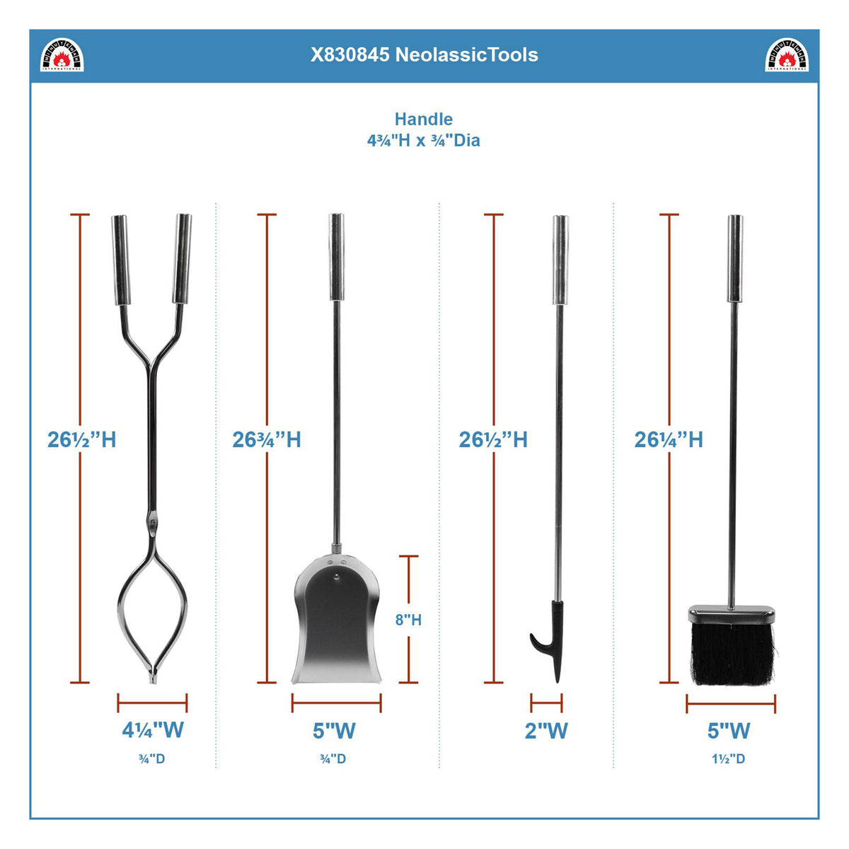 Minuteman International Neoclassic 5 Piece Fireplace Tool Set (Open Box)