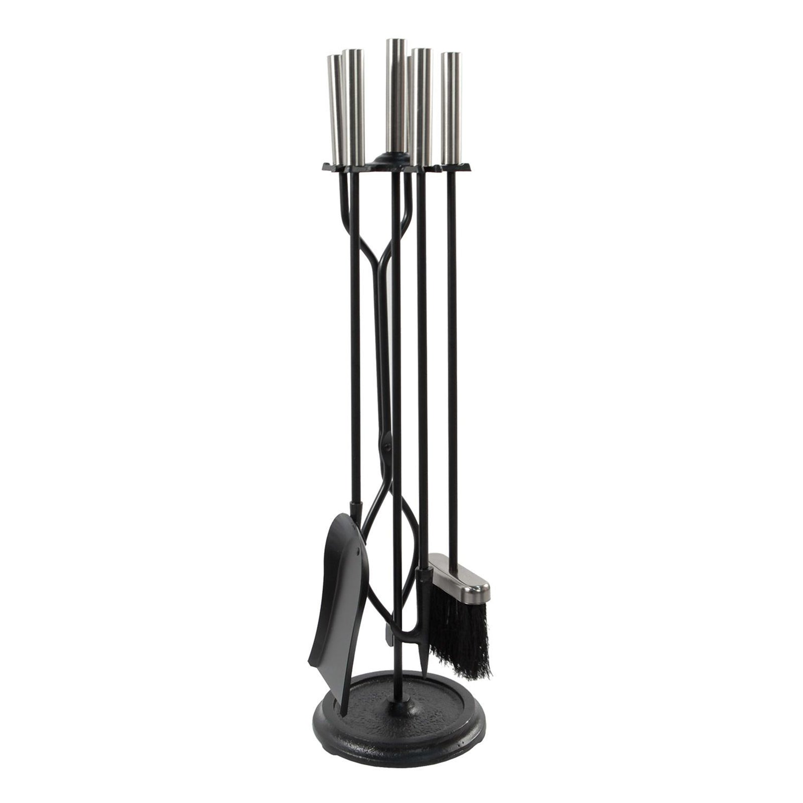 Minuteman International Neoclassic Fireplace Tool Set Chrome & Black (For Parts) - VMInnovations